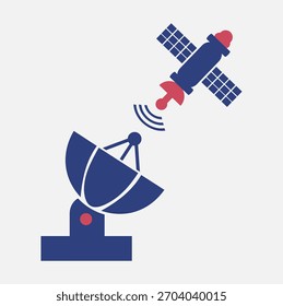 Ícone de comunicação de prato de satélite sem fio