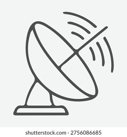 wireless satellite line icon design.