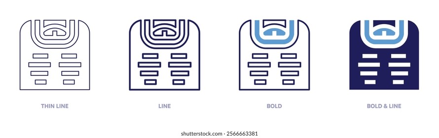 Wireless scale icon in 4 different styles. Thin Line, Line, Bold, and Bold Line. Duotone style. Editable stroke.