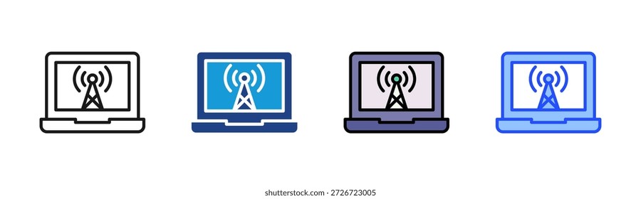 Wireless Screen-Symbol setzt mehrere Stilkollektionen zusammen