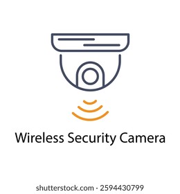 Wireless Security Camera vector icon stock illustration