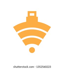 Wireless security icon - Protection wireless sign - Wifi lock
