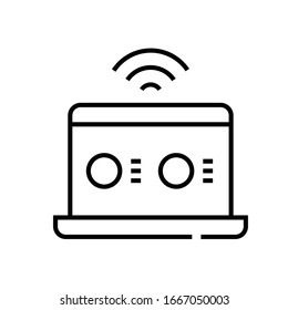 Wireless settings line icon, concept sign, outline vector illustration, linear symbol.