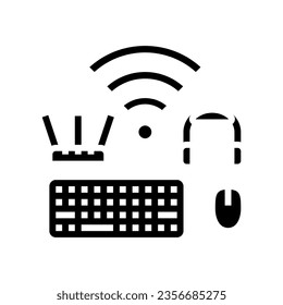 wireless setup repair computer glyph icon vector. wireless setup repair computer sign. isolated symbol illustration