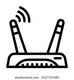 wireless setup repair computer line icon vector. wireless setup repair computer sign. isolated contour symbol black illustration