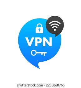 Wireless shield VPN wifi icon sign flat design vector illustration. Wifi internet signal symbols in the security shield isolated on white background. Vector illustration