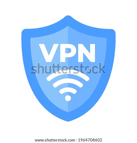 Wireless shield VPN wifi icon sign flat design vector illustration. Wifi internet signal symbols in the security shield isolated on white background.