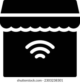 tienda inalámbrica Ilustración vectorial sobre un fondo transparente.Símbolos de calidad premium.Icono vector glifos para el concepto y diseño gráfico.