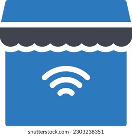 wireless shop Vector illustration on a transparent background.Premium quality symbols.Glyphs vector icon for concept and graphic design.