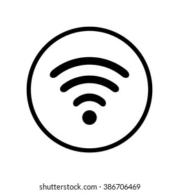 Wireless sign in circle . Vector illustration
