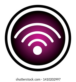 wireless sign icon cartoon round icon vector illustration graphic design