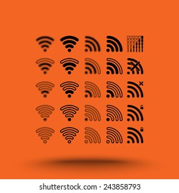 Wireless sign icon, vector illustration. Flat design style 