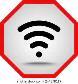 Wireless sign icon, vector illustration. Flat design style 