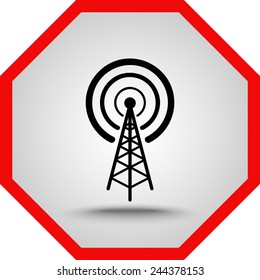Wireless sign icon, vector illustration. Flat design style 