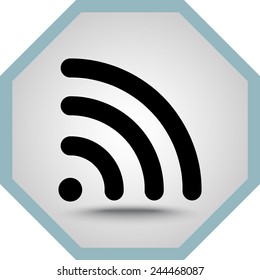 Wireless sign icon, vector illustration. Flat design style 