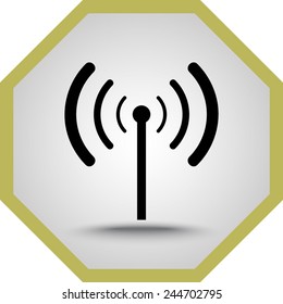 Wireless sign icon, vector illustration. Flat design style 
