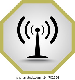 Wireless sign icon, vector illustration. Flat design style 