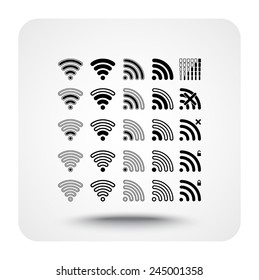 Wireless sign icon, vector illustration. Flat design style 