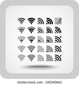 Wireless sign icon, vector illustration. Flat design style 