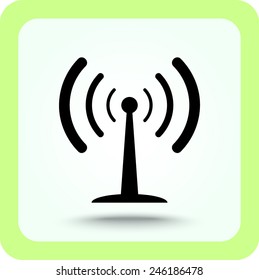 Wireless sign icon, vector illustration. Flat design style 