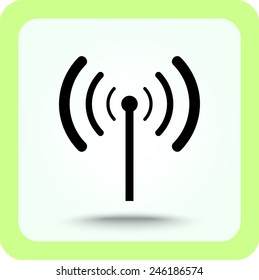 Wireless sign icon, vector illustration. Flat design style 