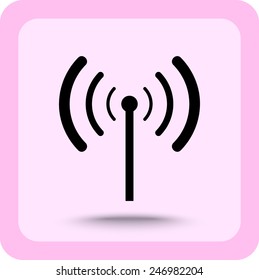 Wireless sign icon, vector illustration. Flat design style 