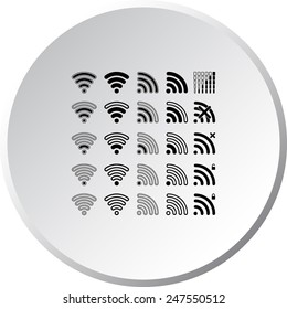 Wireless sign icon, vector illustration. Flat design style 