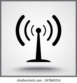 Wireless sign icon, vector illustration. Flat design style 