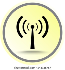 Wireless sign icon, vector illustration. Flat design style 