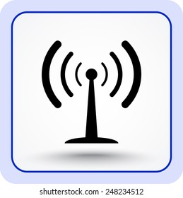 Wireless sign icon, vector illustration. Flat design style 