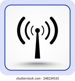 Wireless sign icon, vector illustration. Flat design style 