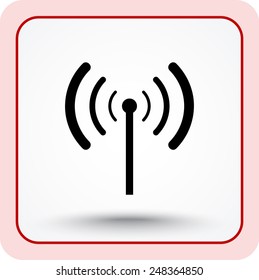 Wireless sign icon, vector illustration. Flat design style 