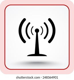Wireless sign icon, vector illustration. Flat design style 