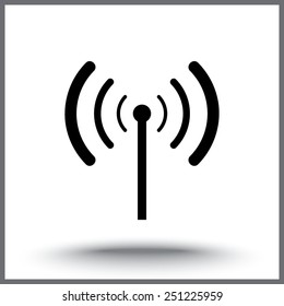 Wireless sign icon, vector illustration. Flat design style 