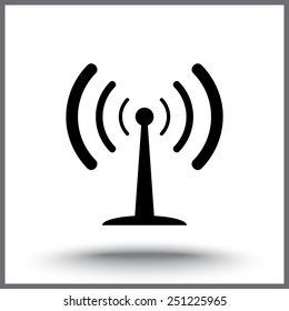 Wireless sign icon, vector illustration. Flat design style 