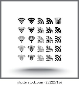 Wireless sign icon, vector illustration. Flat design style 