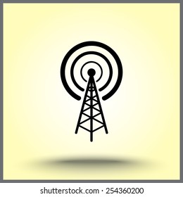 Wireless sign icon, vector illustration. Flat design style 