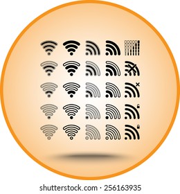 Wireless sign icon, vector illustration. Flat design style 