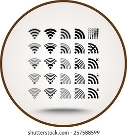 Wireless sign icon, vector illustration. Flat design style 