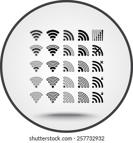 Wireless sign icon, vector illustration. Flat design style 