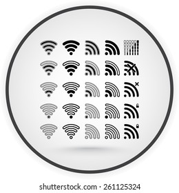 Wireless sign icon, vector illustration. Flat design style 