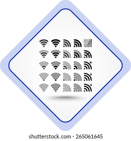 Wireless sign icon, vector illustration. Flat design style 