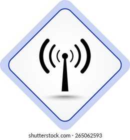 Wireless sign icon, vector illustration. Flat design style 