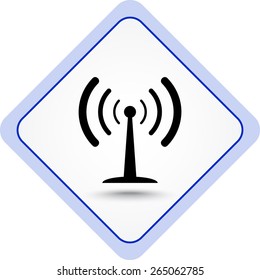 Wireless sign icon, vector illustration. Flat design style 