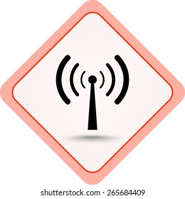 Wireless sign icon, vector illustration. Flat design style 