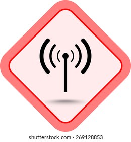 Wireless sign icon, vector illustration. Flat design style 