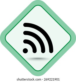 Wireless sign icon, vector illustration. Flat design style 