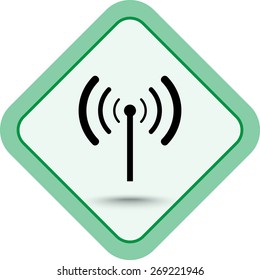 Wireless sign icon, vector illustration. Flat design style 