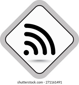 Wireless sign icon, vector illustration. Flat design style 
