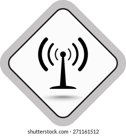 Wireless sign icon, vector illustration. Flat design style 